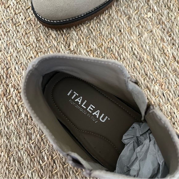 NIB Italeau Foliana Velour Taupe Ankle Boots, Size 39.5 - Picture 7 of 12